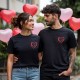 Комплект от две тениски за двойки с щампа Our Hearts Together Комплект от две тениски за двойки с щампа Our Hearts Together