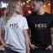 Комплект от две тениски за двойки с щампа His / Hers since .... 