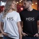 Комплект от две тениски за двойки с щампа His / Hers since .... 