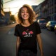 Памучна дамска тениска с щампа Влюбени калинки Памучна дамска тениска с щампа Влюбени калинки
