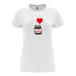 Дамска тениска с щампа I LOVE NUTELLA / ОБИЧАМ НУТЕЛА